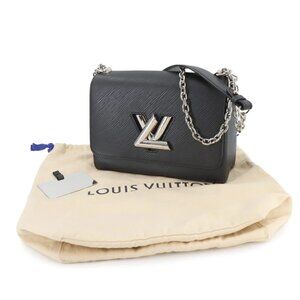 LOUIS VUITTON Epi Twist MM Chain Shoulder Bag Leather Noir M50282 Purse 90280537